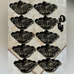 Lot 10 Vintage 1988 Continental Brass Chippendale Drawer Pulls/French Prov Style